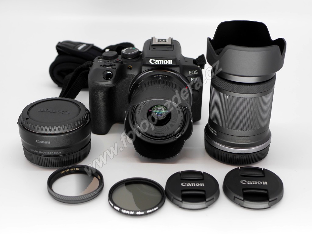Canon R10 Set Canon EOS R10 + RF-S 18-150 IS STM + RF-S 18-45mm IS STM + adaptér EF ...