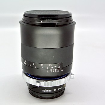 Objektiv Zeiss Distagon 1,4/50mm T Milvus bajonet Canon Eos + Adapter Metabones pro  Sony E T Cine 