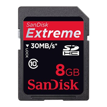 SanDisk Extreme SDHC Card 30MB/s 8GB