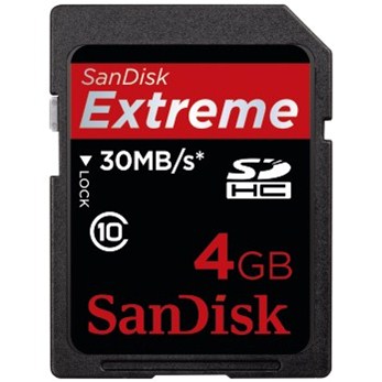SanDisk Extreme SDHC Card 30MB/s 4GB