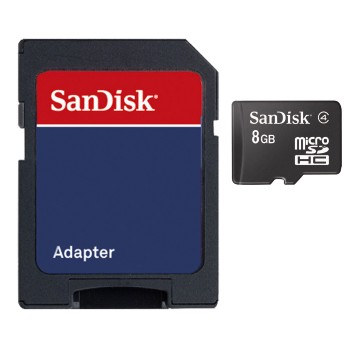 SanDisk microSDHC Card Photo 8GB + Adapter