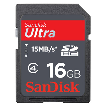 SanDisk SDHC Card Ultra, 15MB/s 16GB