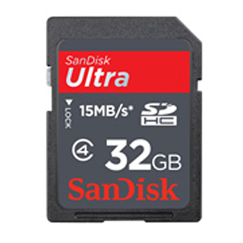 SanDisk SDHC Card Ultra, 15MB/s 32GB